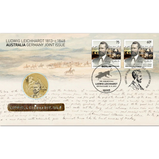 2013 Ludwig Leichhardt Australia/Germany Joint Issue $1 PNC
