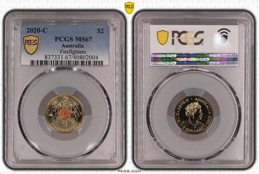 PCGS $2 MS67-C Firefighter Coin